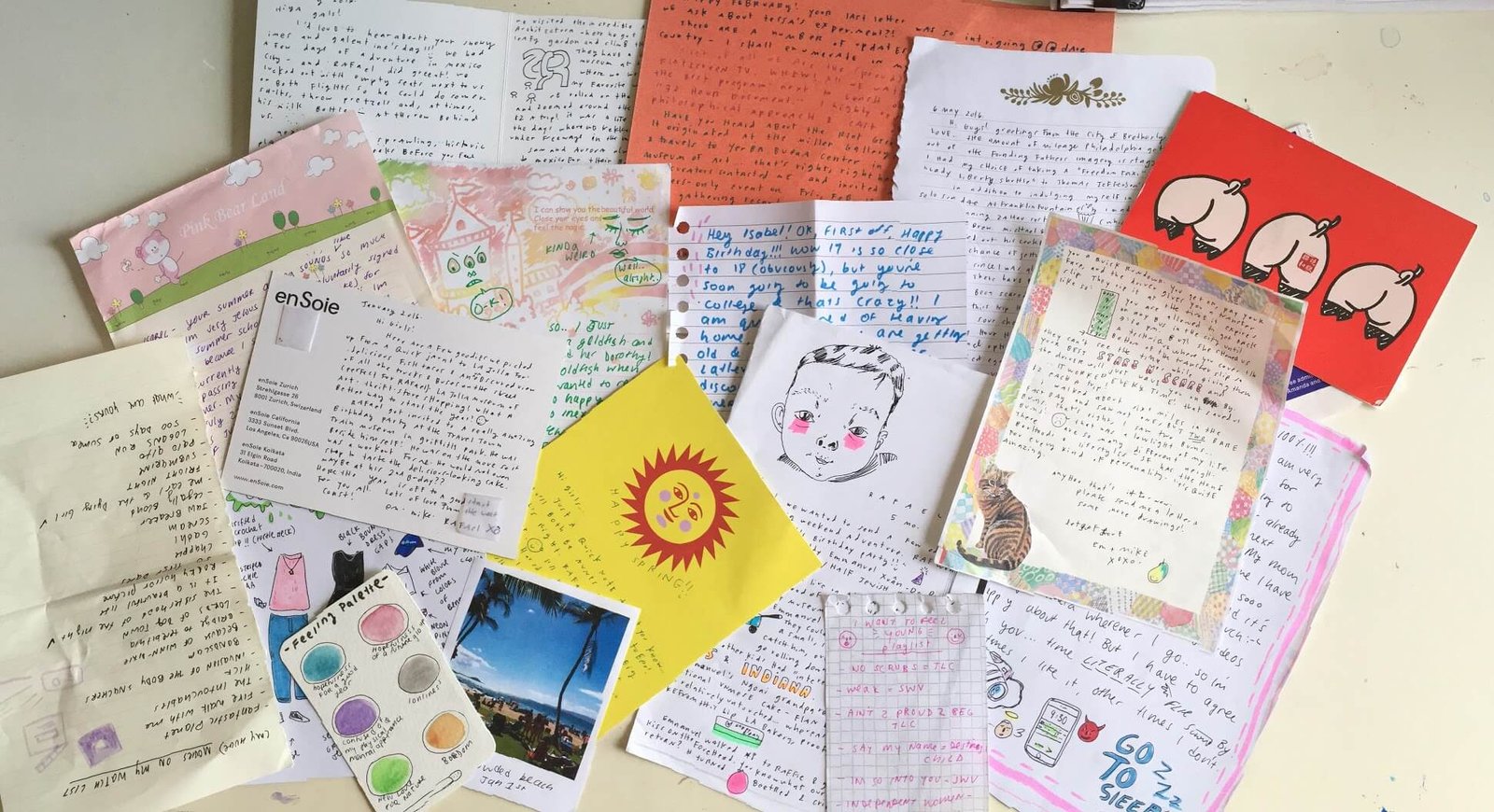 Children writing letters